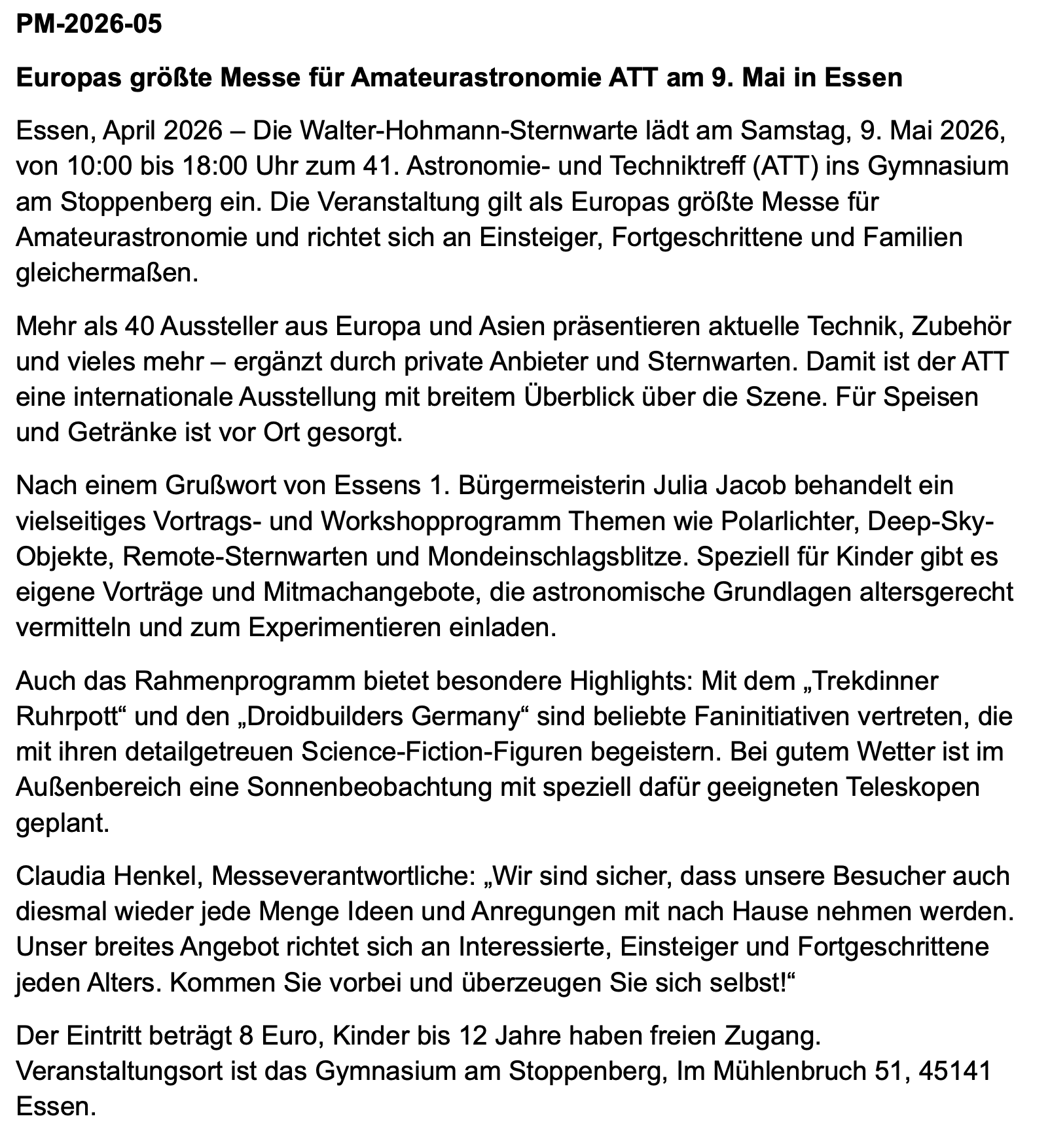 Pressemitteilung 2026-05